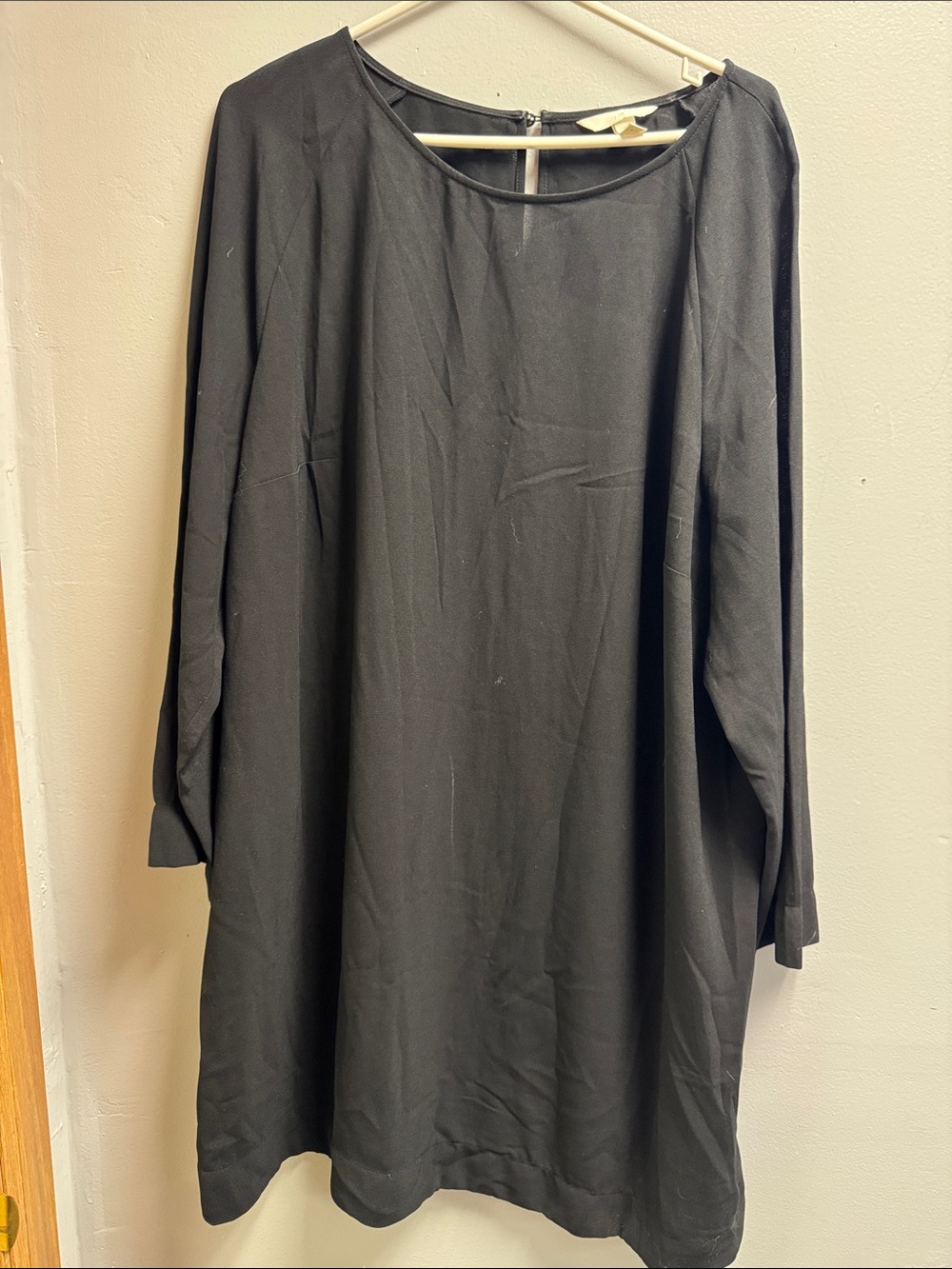 H&M Black Polyester Long Sleeve Dress